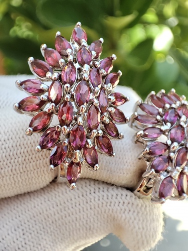 925 Cercei argint cu granate rodolite(40)