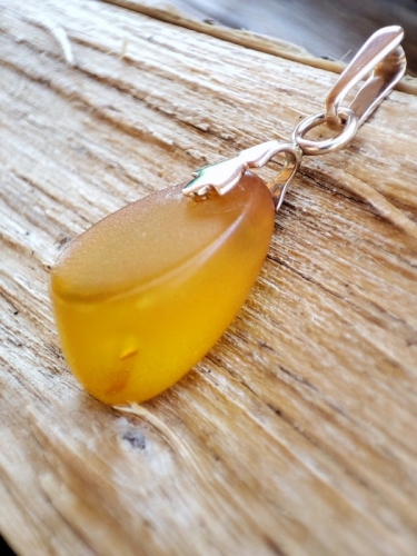 Pandantiv aur 14k rusia rusesc cu chihlimbar natural