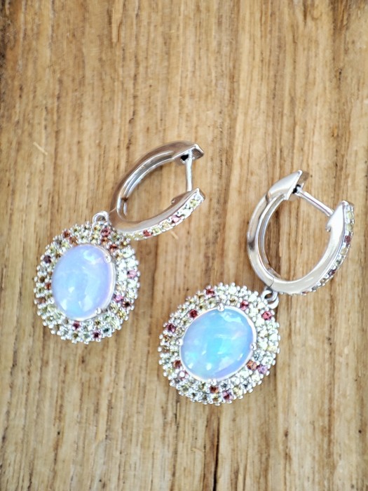 925 CERCEI ARGINT CU OPAL SI SAFIR (45)