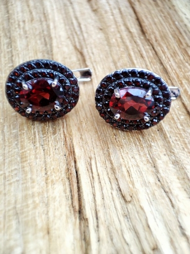 925 CERCEI ARGINT CU GRANAT(43)