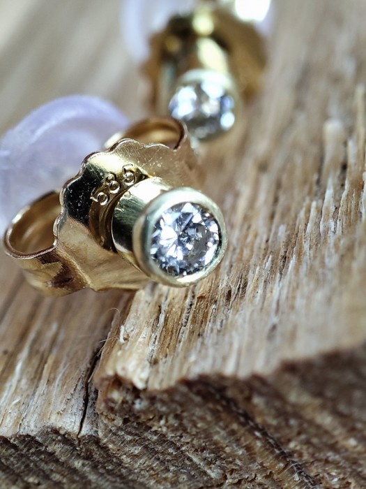 Cercei Piercing sau pentru Nas aur 14k cu diamante diamant natural