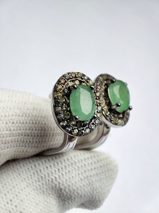 925 CERCEI ARGINT CU SMARALD SI SAFIR (43)