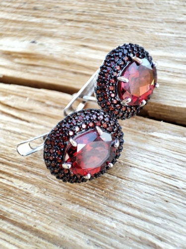 925 CERCEI ARGINT CU GRANAT (43)