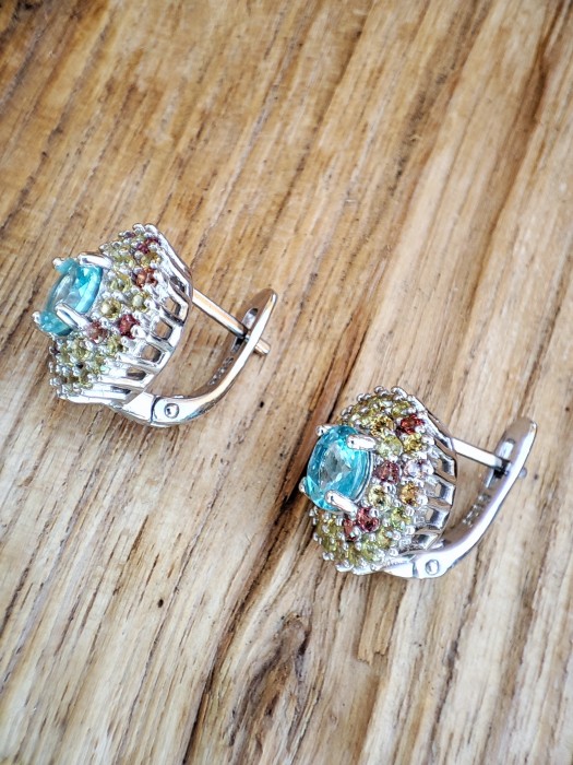 925 CERCEI ARGINT CU SAFIR SI APATITE (43)