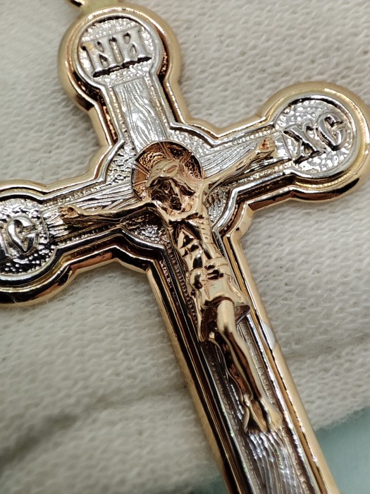 Cruciulita cruce aur 14k Rusia ruseasca Ortodox Ortodoxa Unicat