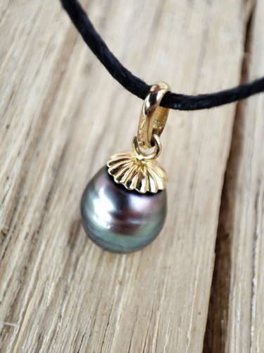 Pandantiv aur 18k perla naturala Tahiti