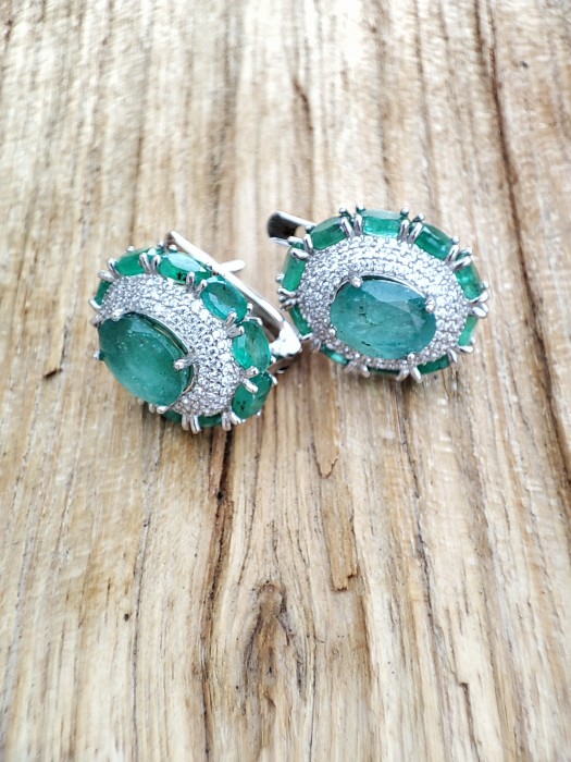 925 CERCEI ARGINT CU SMARALD (42)