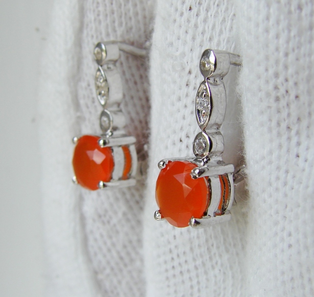 925 cercei argint cu orange fire opal(30)
