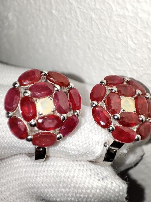 925 CERCEI ARGINT CU RUBIN SI OPAL (45)