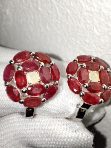 925 CERCEI ARGINT CU RUBIN SI OPAL (45)