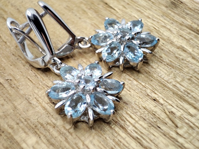 925 CERCEI ARGINT CU TOPAZ