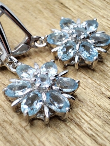 925 CERCEI ARGINT CU TOPAZ