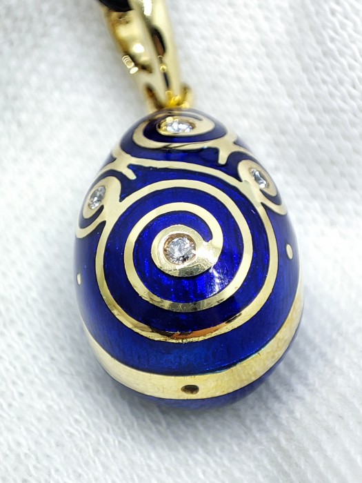Faberge Pandantiv Aur 18K Oul Faberge Victor Mayer Egg cu Diamante