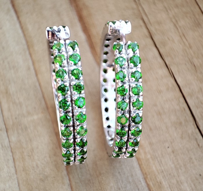 925 Cercei Argint Cu Diopside(43)