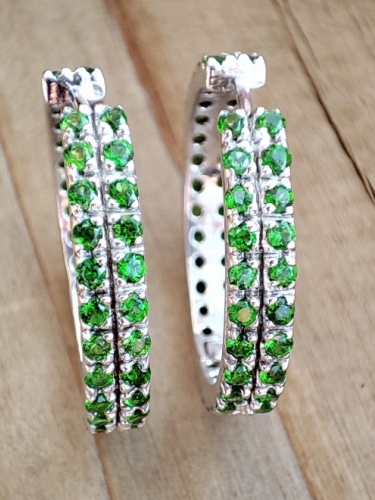 925 Cercei Argint Cu Diopside(43)