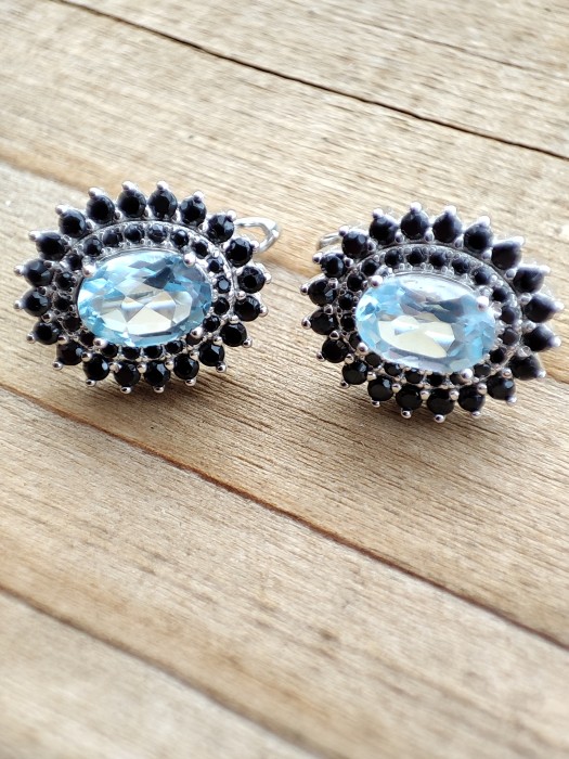925 CERCEI ARGINT CU TOPAZ SI SPINEL (43)