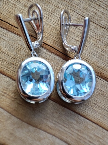 925 CERCEI ARGINT CU TOPAZ SKY BLUE (47)