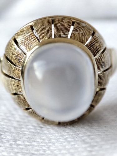 Inel aur 14k evreiesc cu piatra lunii unicat