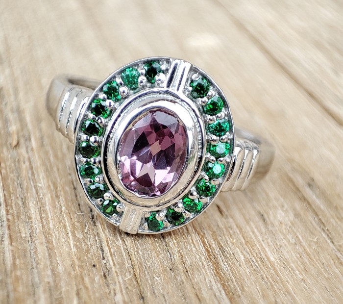 925 INEL ARGINT CU ALEXANDRIT SI SPINEL MAS 17(48)