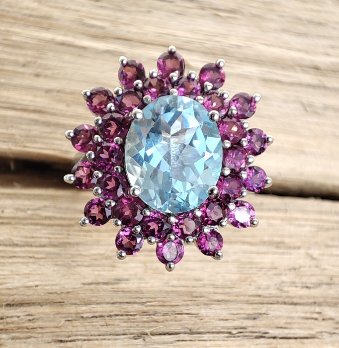 925 INEL ARGINT CU TOPAZ SI GRANATE (54)