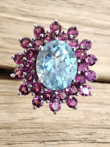 925 INEL ARGINT CU TOPAZ SI GRANATE (54)