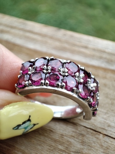 925 Inel Argint Cu Granat Rodolit Masura 16.5