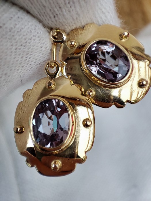 Cercei aur 14k cu alexandrite alexandrit polonia unicat