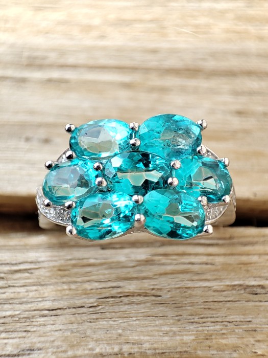 925 INEL ARGINT CU TOPAZ PARAIBA MASURA 12 (50)