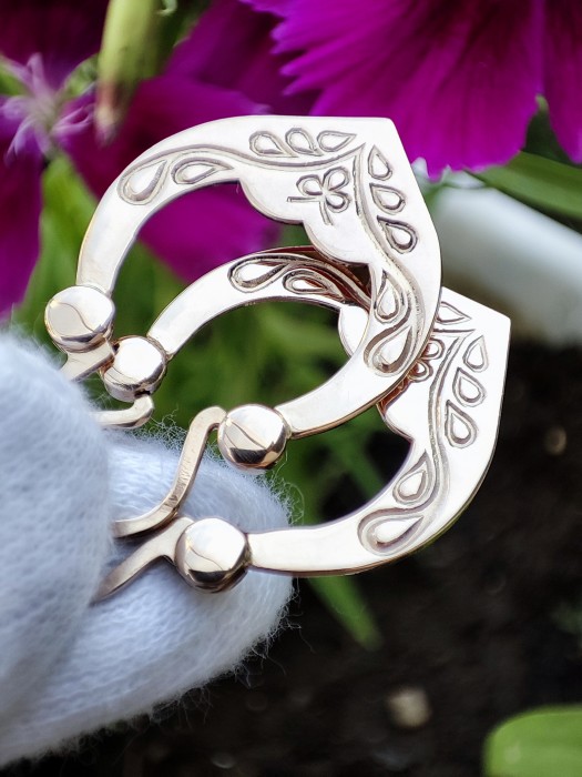 Cercei aur 14k 583 retro traditional rusesti rusia aur rusesc