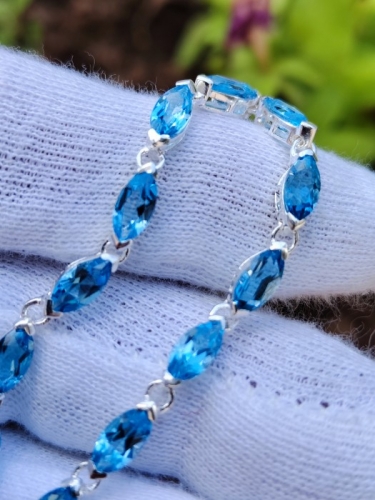 925 BRATARA ARGINT CU SWISS TOPAZ
