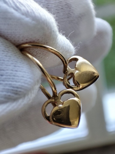 Cercei aur retro 14k 583 rusia rusesti aur rusesc unicat inimioare