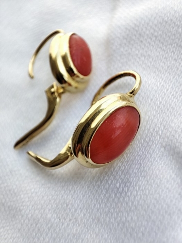 Cercei Aur 18K Coral Natural