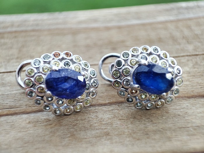 925 CERCEI ARGINT CU SAFIR
