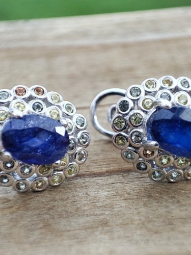 925 CERCEI ARGINT CU SAFIR