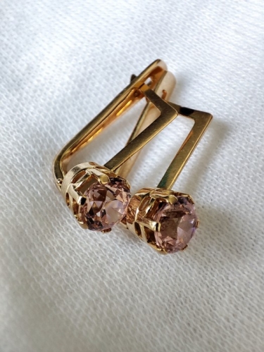 Cercei aur retro 14k 583 rusia rusesti cu lavender aur rusesc