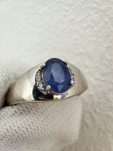 925- Inel Cu Safir Si Cz Masura 14