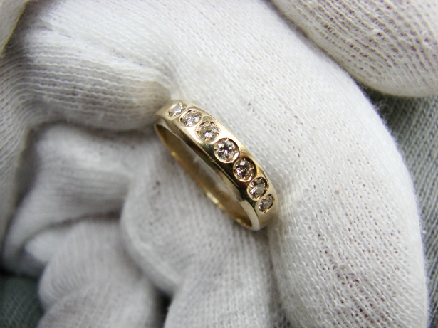 Inel aur 14k Jubilee Traditional Aniversar cu diamante 7 diamante brilliante