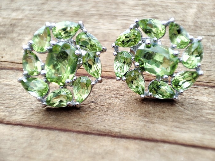 925 - CERCEI ARGINT CU PERIDOT