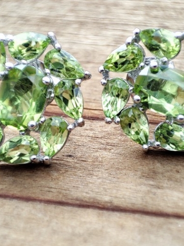 925 - CERCEI ARGINT CU PERIDOT