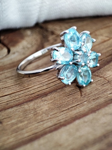 925 -Inel Argint cu  Apatite Masura 17