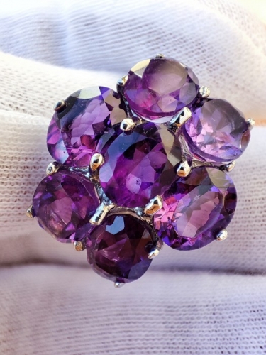 925-INEL ARGINT CU AMETIST MASURA 17