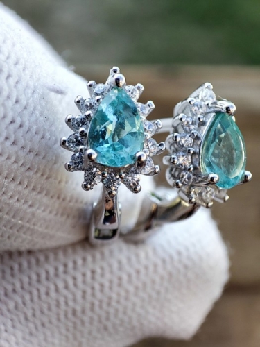 925-Cercei argint cu apatite