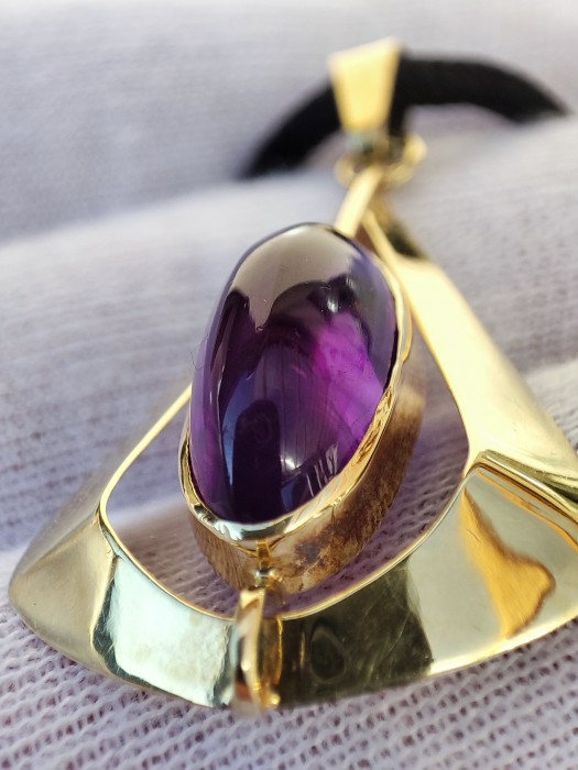 Pandantiv aur 14k Viena Austria cu Ametist Amethyst natural unicat