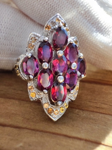 925 INEL ARGINT CU GRANATE  MASURA 15