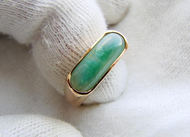 Unicat Designer inel aur 14k cu jadeit jad CERTIFICAT