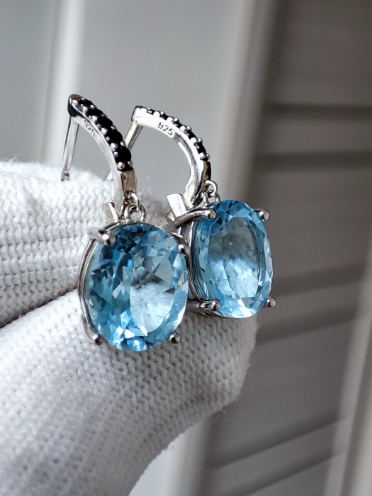 925 CERCEI ARGINT CU TOPAZ SI SPINEL