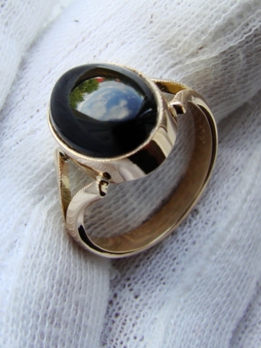 Inel aur 14k onix natural certificat