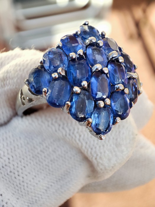 925 inel argint cu chianit kianit masura 14