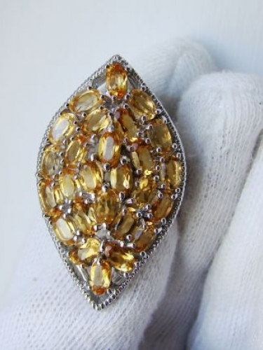 925 Inel Din Argint Masura17.5 Cu Citrin