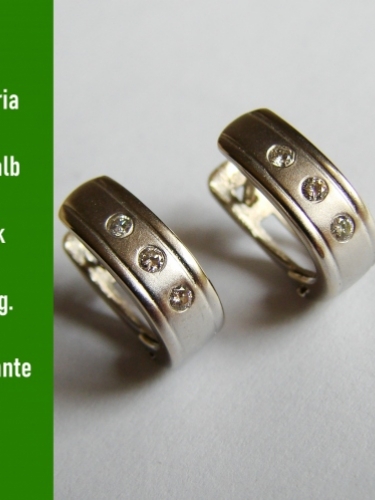 Cercei aur alb 14k cu diamante briliante catusa unicat